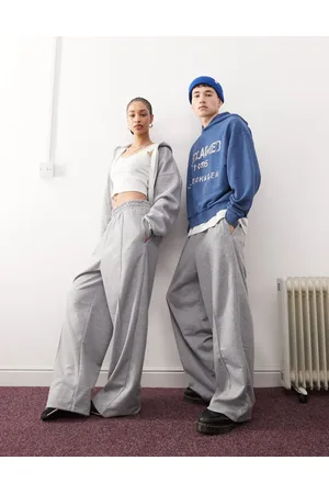 Reclaimed Unisex smart wide leg jogger in marl