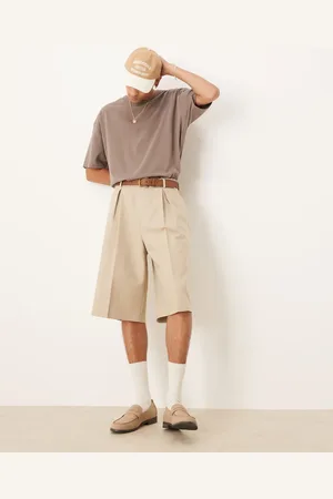 ASOS Smart oversized bermuda shorts with inverted pleats in camel