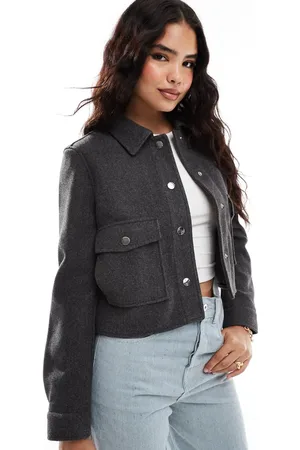 Stradivarius Boxy wool look jacket in