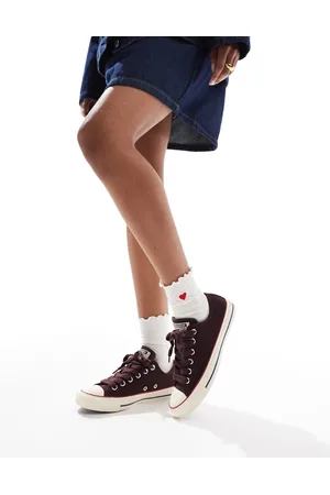 Converse Chuck Taylor All Star Ox trainers in burgundy with trim