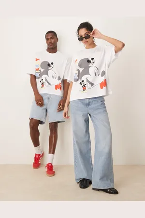 ASOS Disney unisex boxy oversized t-shirt with Mickey Mouse prints in