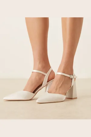 Be Mine Bridal Frankie embellished heeled shoes in ivory satin