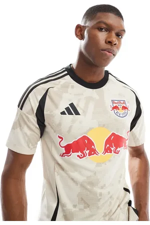 adidas Adidas Football Red Bull New York away jersey in ivory and black