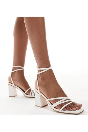 London Rebel London Rebel Audry Wide Fit strappy block heeled sandals in