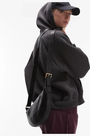 AllSaints Half Moon leather crossbody bag in