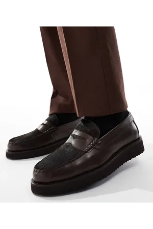 ASOS Penny loafer in leather with fur detail