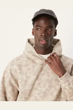 Abercrombie & Fitch Essentials hoodie in beige camo print