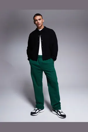 ASOS Premium heavyweight straight leg joggers 400gsm dark