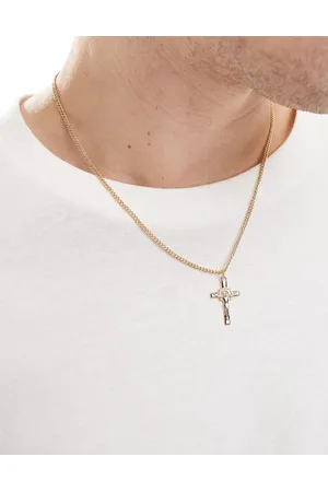 ASOS Cross pendant with design in tone