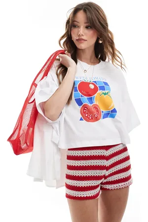 ONLY Tomato crop t-shirt in