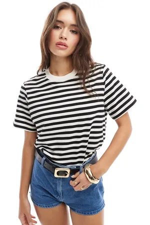 & OTHER STORIES Relaxed short sleeve t-shirt in mono stripes