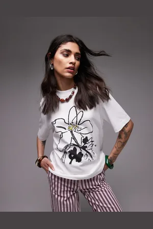 Topshop Graphic floral premium basic tee in