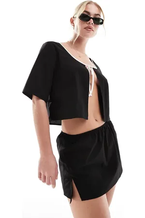 SNDYS Cotton side split mini skirt co-ord in