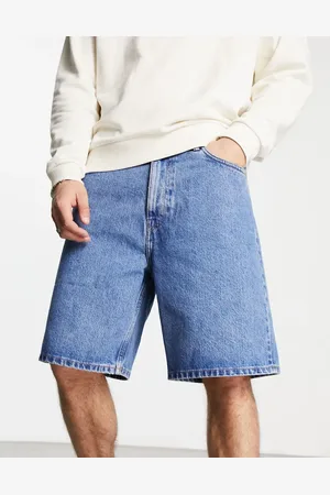 Weekday Galaxy loose fit denim shorts in mid