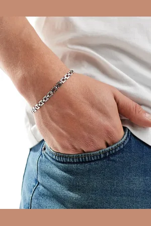 ASOS Waterproof stainless steel square chain bracelet in tone