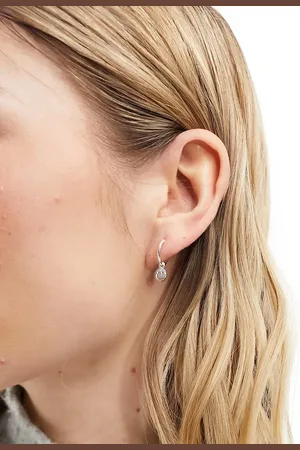 Kingsley Ryan Sterling hoop earrings with dangley happy face in