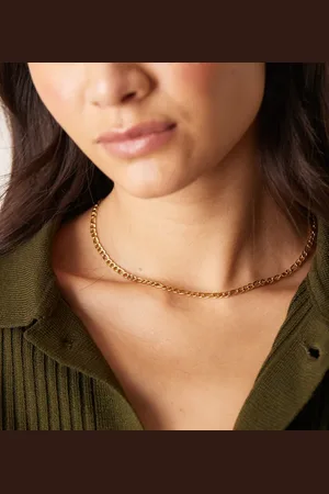 LOST SOULS Stainless steel 18ct plated figaro chain necklace
