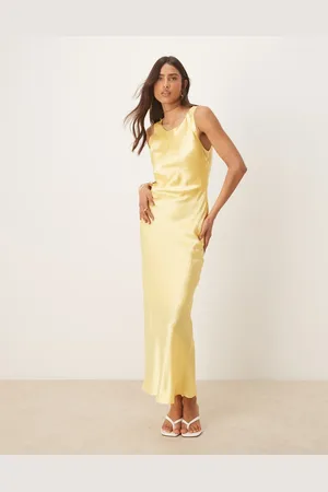 SELECTED Femme long satin strap dress in