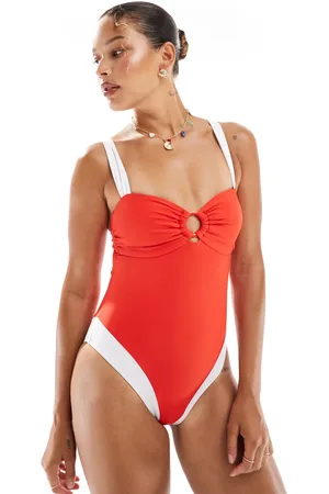 New Look Colour block ring detail swimsuit in