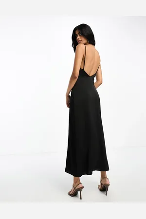 VILA Satin cowl neck maxi dress in