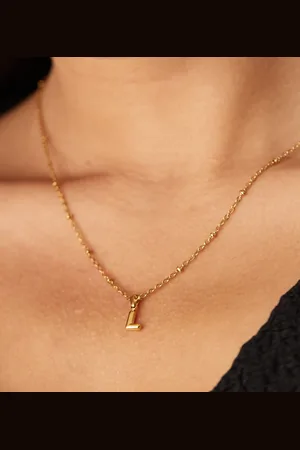 LOST SOULS Stainless steel 18ct plated mini bubble initial 
