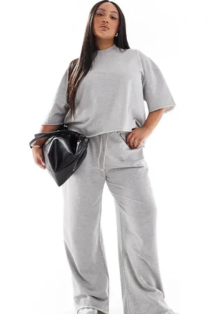 ASOS ASOS DESIGN Curve straight leg jogger with raw hem in marl