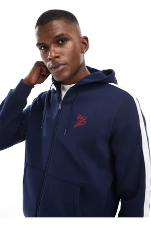 Ralph Lauren Run club stripe taped sleeve full zip pique hoodie in CO-ORD