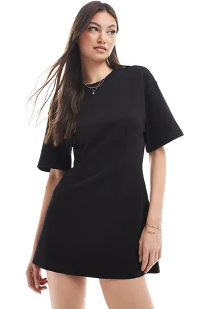 Monki T-shirt dress with cinched waist in