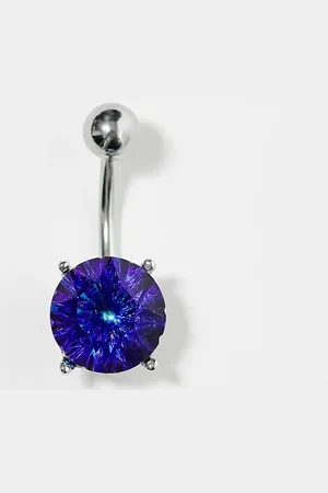 Kingsley Ryan Sterling purple stone belly bar