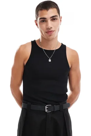 ASOS Muscle fit waffle textured vest in