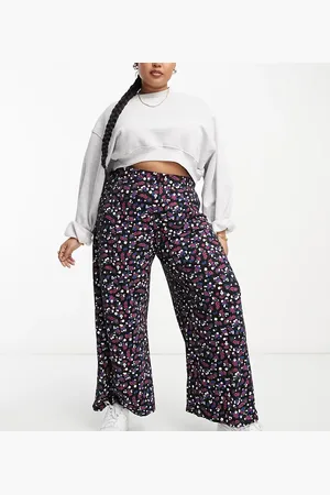 Yours Wide leg floral trousers in