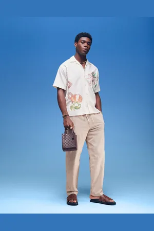 Hollister Baggy flex waist linen trouser in textured beige