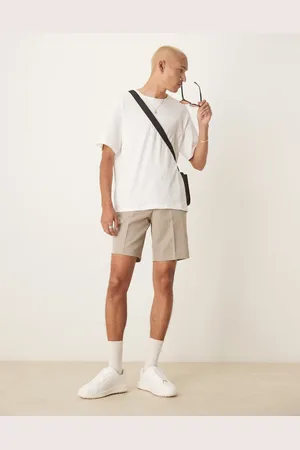 ASOS Smart straight leg shorts in dark stone