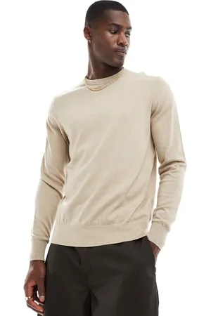 SCALPERS Skull round neck jumper in beige