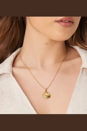 LOST SOULS Stainless steel 18ct plated shell pendant necklace