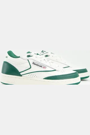 Reebok Club C Mid ll sneakers in chalk and green - exclusive to ASOS