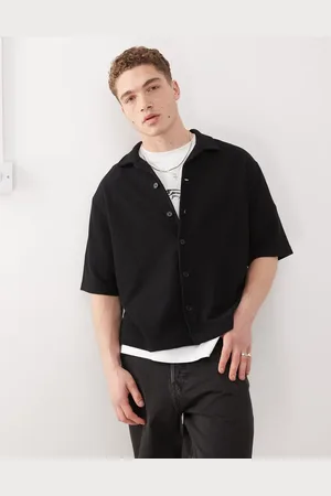 Weekday Rib oversized resort short sleeve shirt in