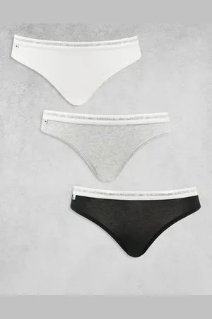 Lacoste 3 pack briefs in black grey white