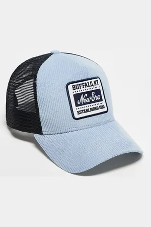 New Era Vintage cord patch trucker cap in light multi