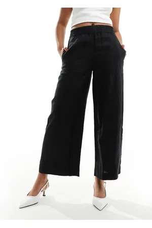 Whistles Linen pocket kick flare trousers in