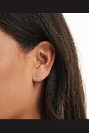 Kingsley Ryan Wraparound gemset hoop stud earring in sterling