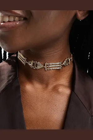 ASOS Choker necklace with abstract design in tone