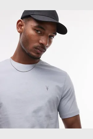 AllSaints Brace brushed cotton t-shirt in willow blue
