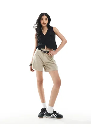 ASOS Denim longline A line short in light manuka
