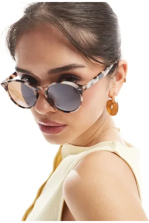 AJ Morgan Point dexter classic round sunglasses in light tortoiseshell