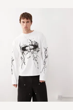 Weekday Great boxy fit long sleeve t-shirt with graphic prints in