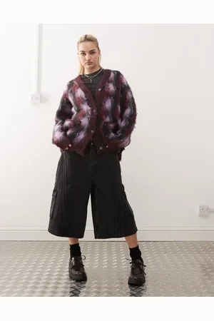 Obey Amoeba check cardigan in