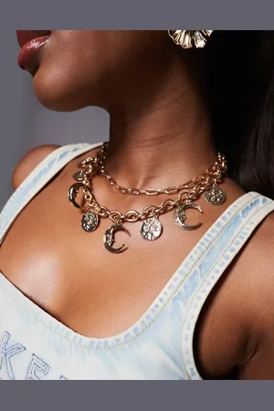 South Beach Celestial chunky charm necklace in