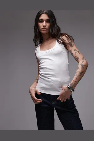 Topshop Rib scoop neck vest in
