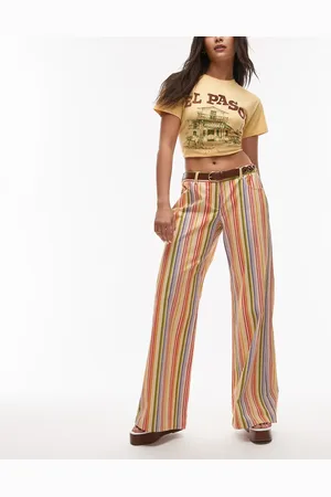 Laagam Leroy yellow striped twill pants